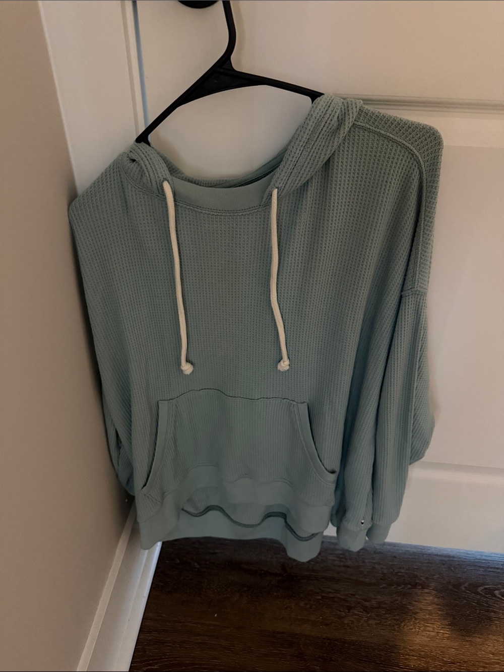 AERIE Light Blue  Waffle-Knit Hoodie